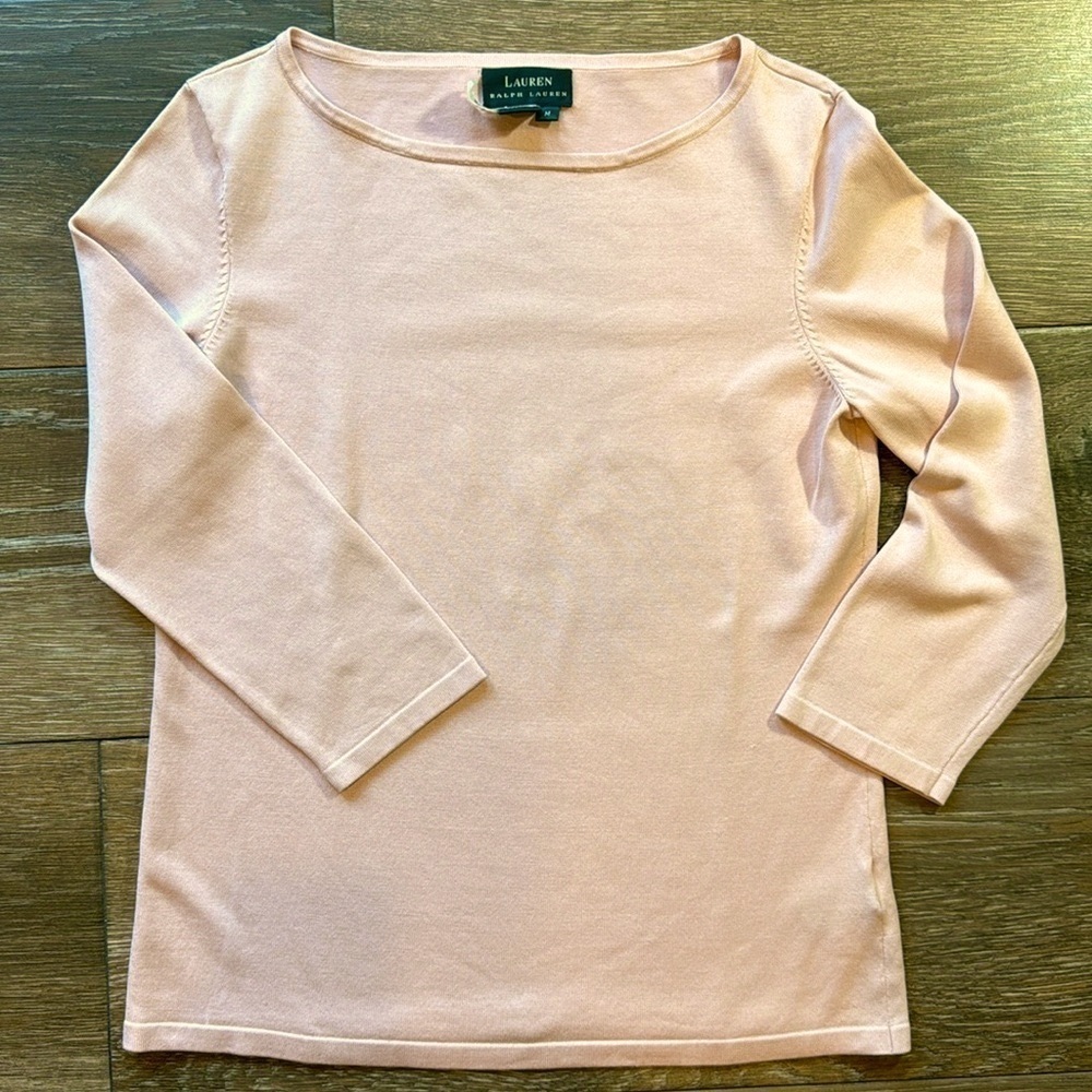 Lauren Ralph Lauren Pale Pink Scoop Neck Sweater - Picture 2 of 12